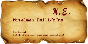 Mitelman Emiliána névjegykártya